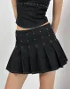 Gatlin Skirt in Chambray Studs Black sold by Motel Rocks