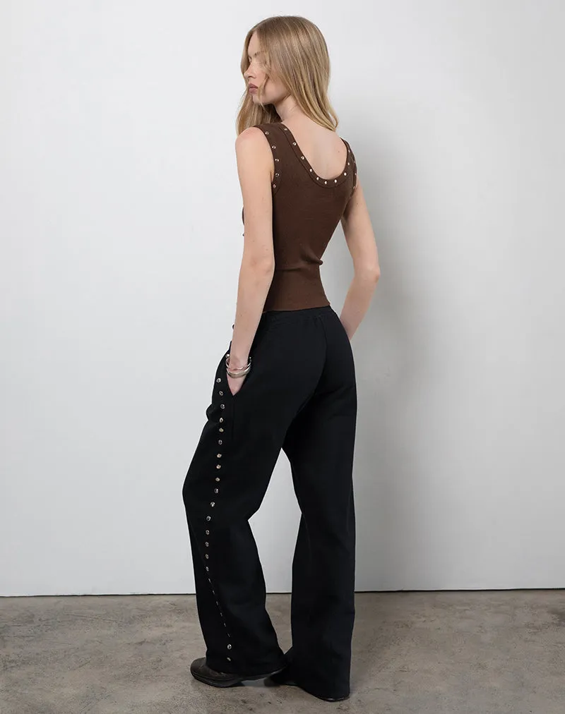 Lark Loose Fit Joggers in Black with Studs sold by Motel Rocks product image thumbnail 3