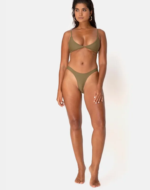ビキニ VALLO DE NEAR Dandelion Bottom khaki Cheeky V Bikini Bottom - Dandelion Daze | Parallel