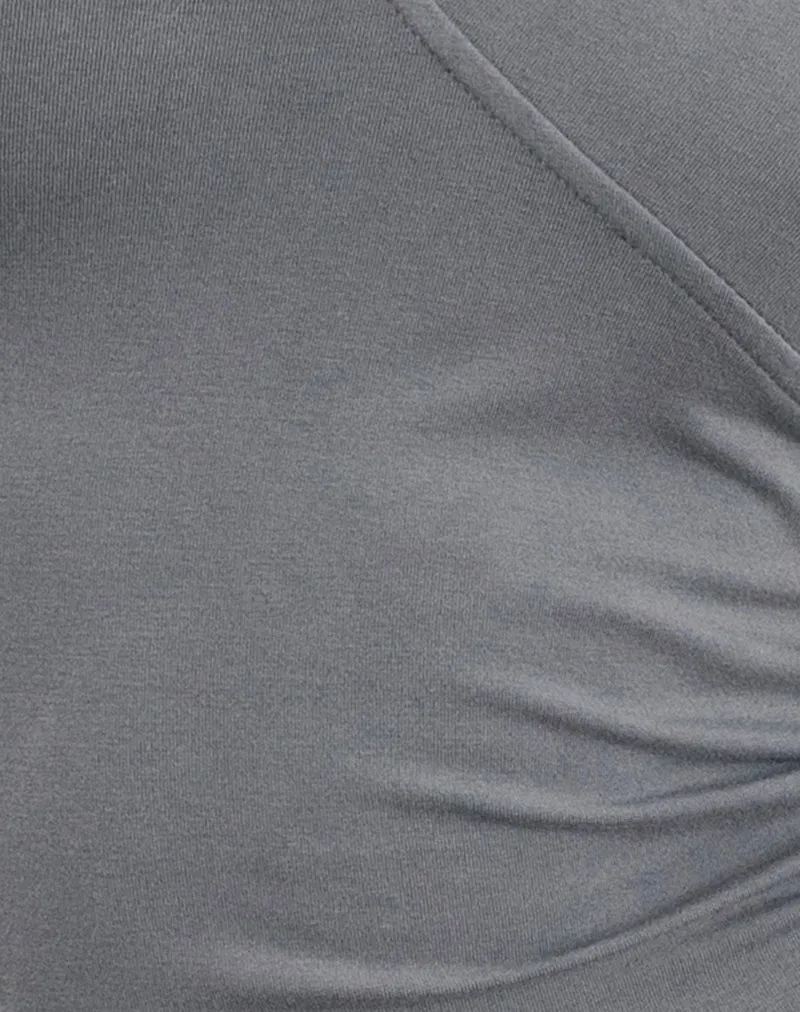 Dolores Wrap Top in Rayon Jersey Grey sold by Motel Rocks product image thumbnail 5