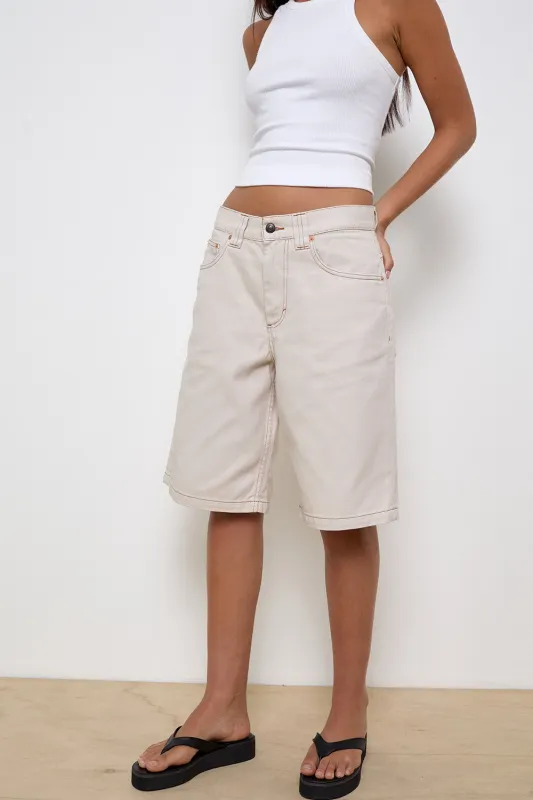 Low Rise Skater Short in Off White sold by Motel Rocks