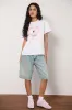 Oversize Basic Tee in White with Aries Motel Pet Print sold by Motel Rocks