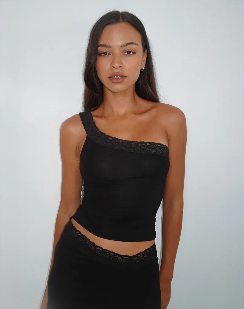 Cordia One Shoulder Top in Black sold by Motel Rocks product image thumbnail 4