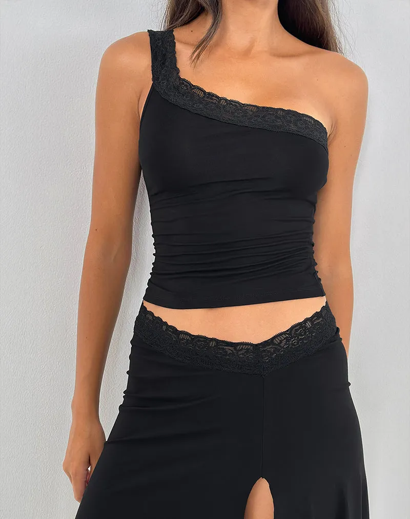Cordia One Shoulder Top in Black sold by Motel Rocks product image thumbnail 2
