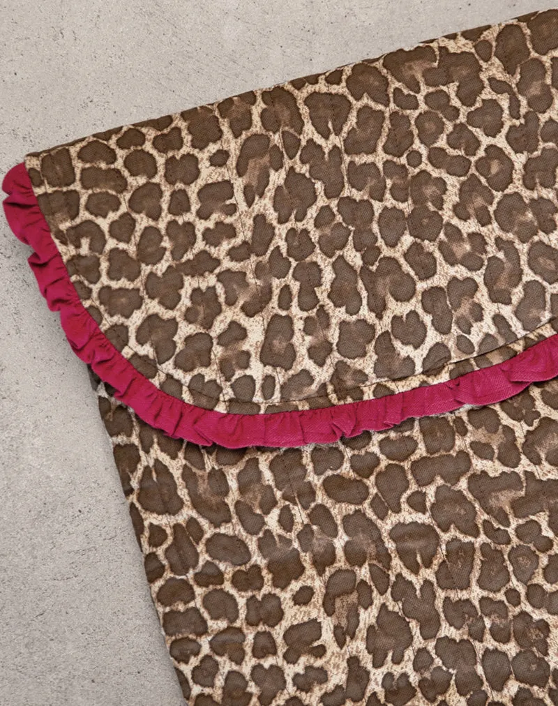 Laptop Bag in Leopard Print with Red Frill sold by Motel Rocks product image thumbnail 2