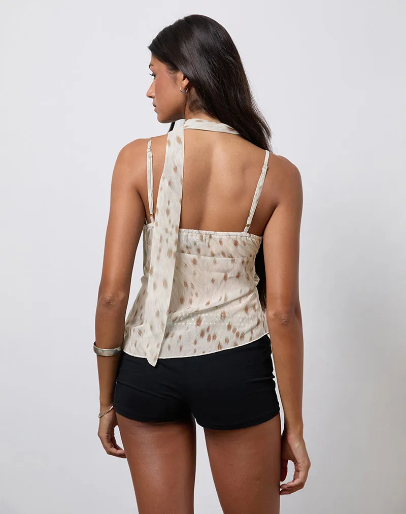 Cojira Top With Scarf in Bambi Ivory sold by Motel Rocks product image thumbnail 4