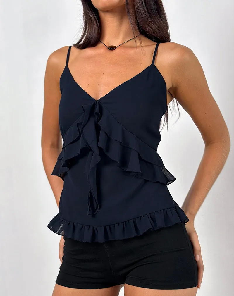 Nehla Cami Top in Chiffon Blue Graphite sold by Motel Rocks product image thumbnail 2
