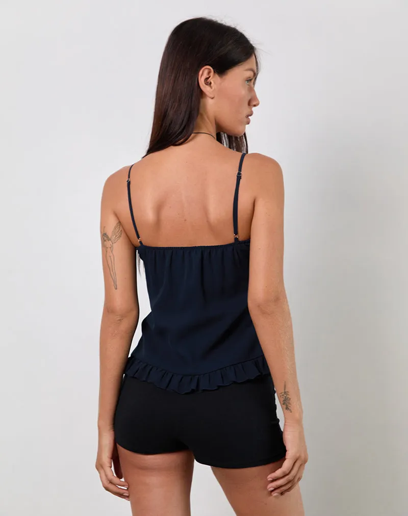 Nehla Cami Top in Chiffon Blue Graphite sold by Motel Rocks product image thumbnail 4