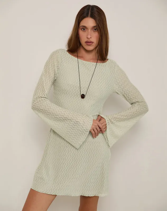 chinese dress ladies Sevila Long Sleeve Mini Dress in Romantic Rose Flock Brown