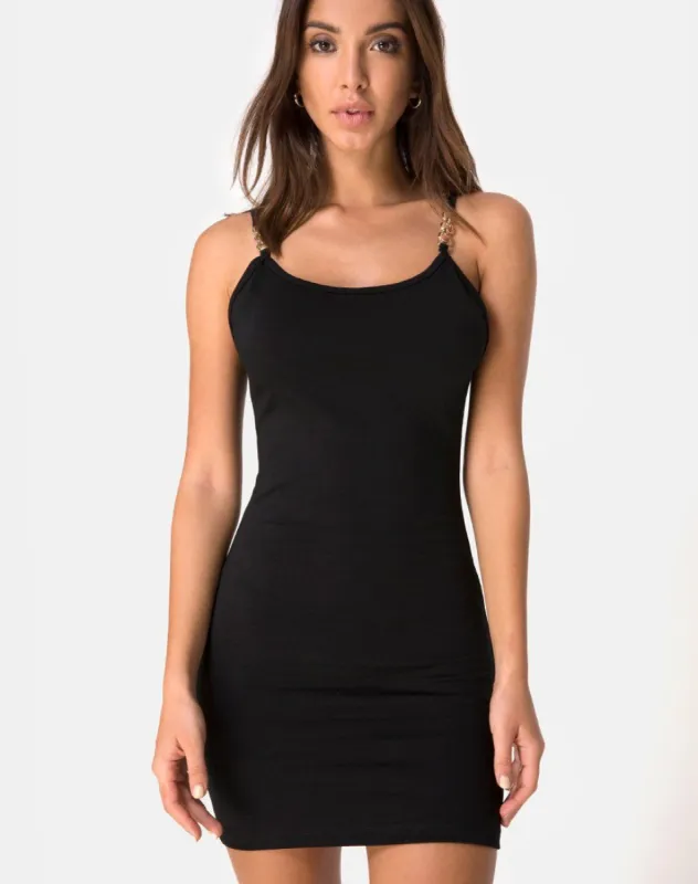 Esala Hardware Dress in Black sold by Motel Rocks