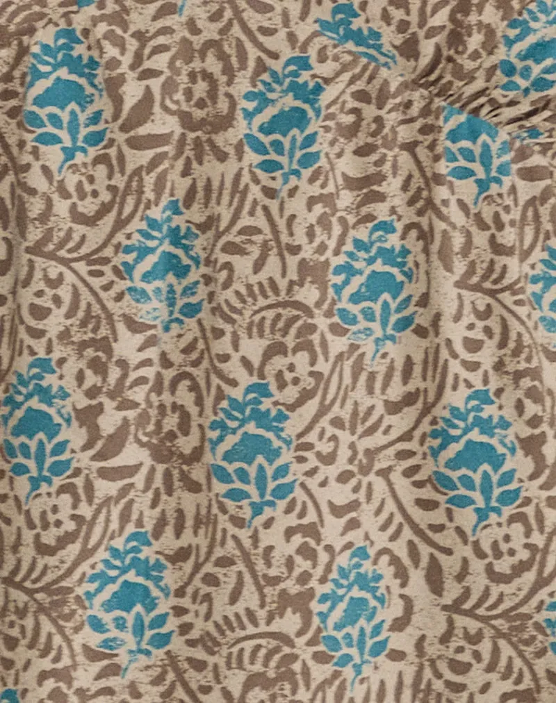 Bluebell Cami Top in Blue and Brown Floral Bohemian Batik sold by Motel Rocks product image thumbnail 5