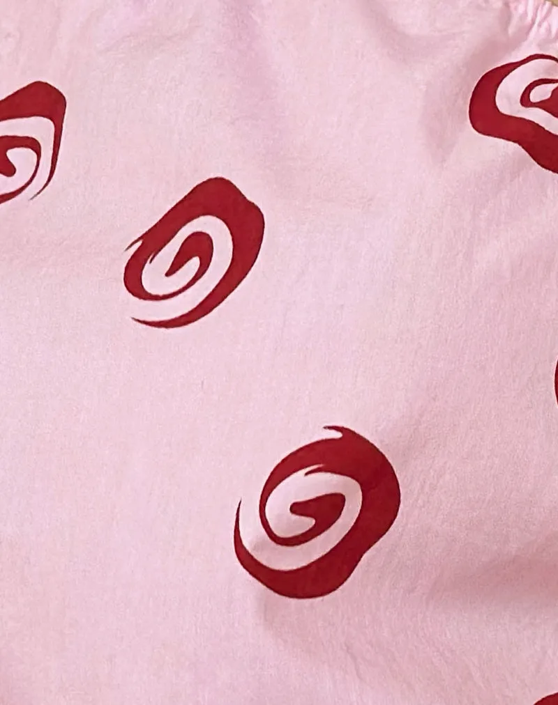 Phire One Shoulder Top in Poplin Swirl Pink sold by Motel Rocks product image thumbnail 5