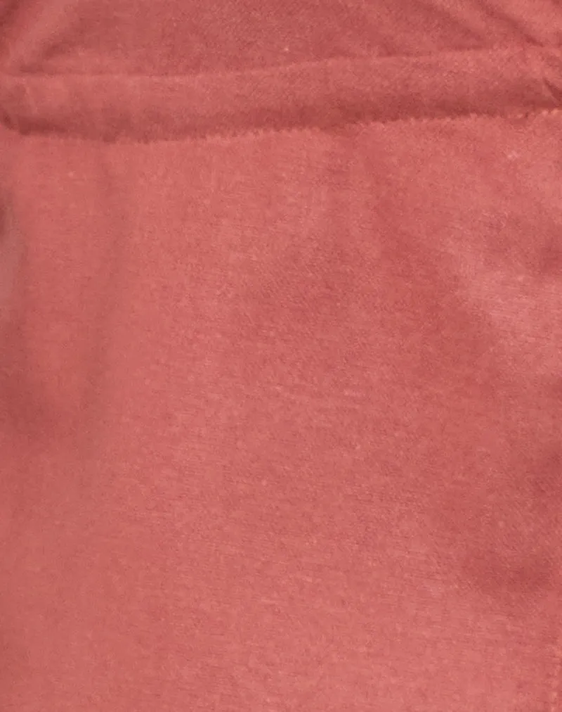 Syrma Backless Halter Top in Linen Tuscan Red sold by Motel Rocks product image thumbnail 5