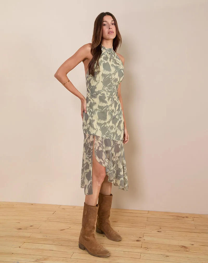 Tanta Midi Dress in Blurred Floral Yellow sold by Motel Rocks product image thumbnail 2
