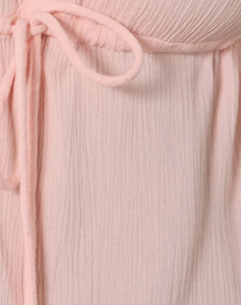 Ralia Tie Front Top in Peplum Light Pink sold by Motel Rocks product image thumbnail 5