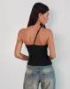 Kacya Asymmetric Top in Black sold by Motel Rocks