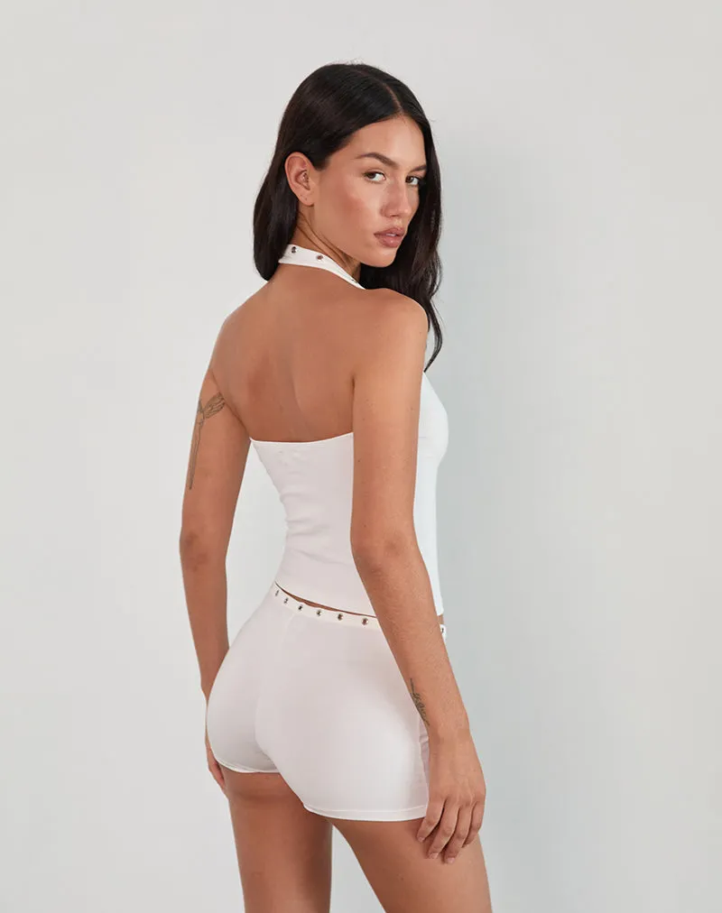 Kento Hot Pant in Ivory with Eyelets sold by Motel Rocks product image thumbnail 5