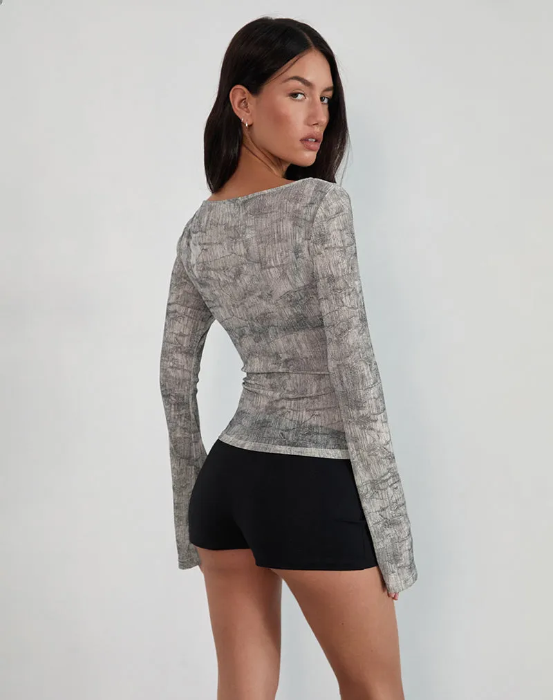 Sheiza Long Sleeve Top in Sheer Mesh Grey sold by Motel Rocks product image thumbnail 4
