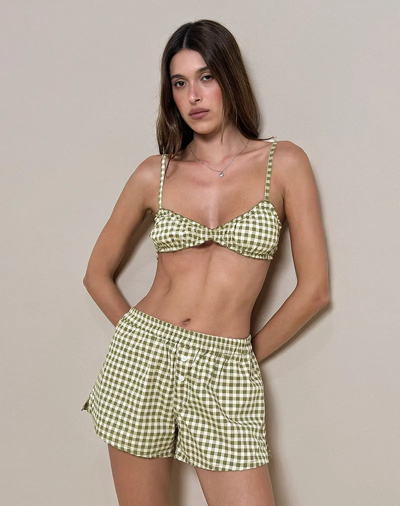 Tiga Bralette in Olive Gingham sold by Motel Rocks product image thumbnail 2