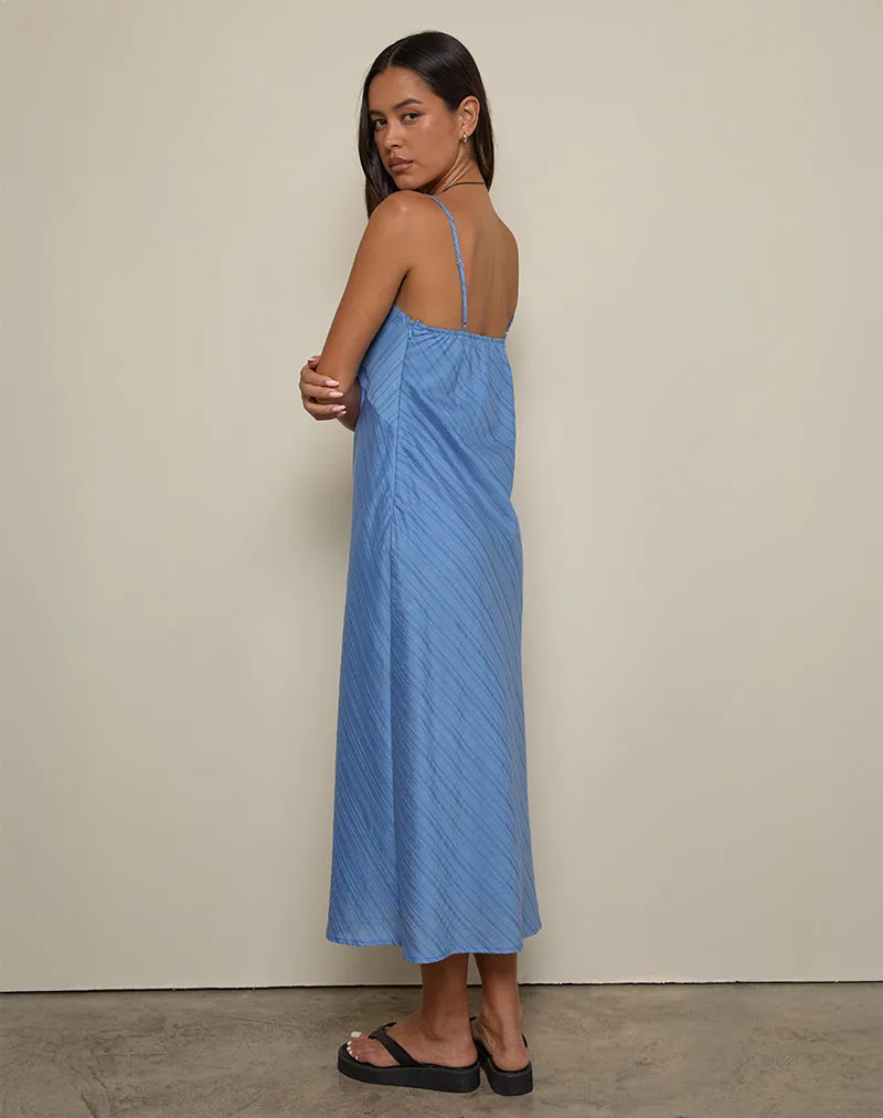 Elayna Midi Dress in Chiffon Stripe Blue sold by Motel Rocks product image thumbnail 4