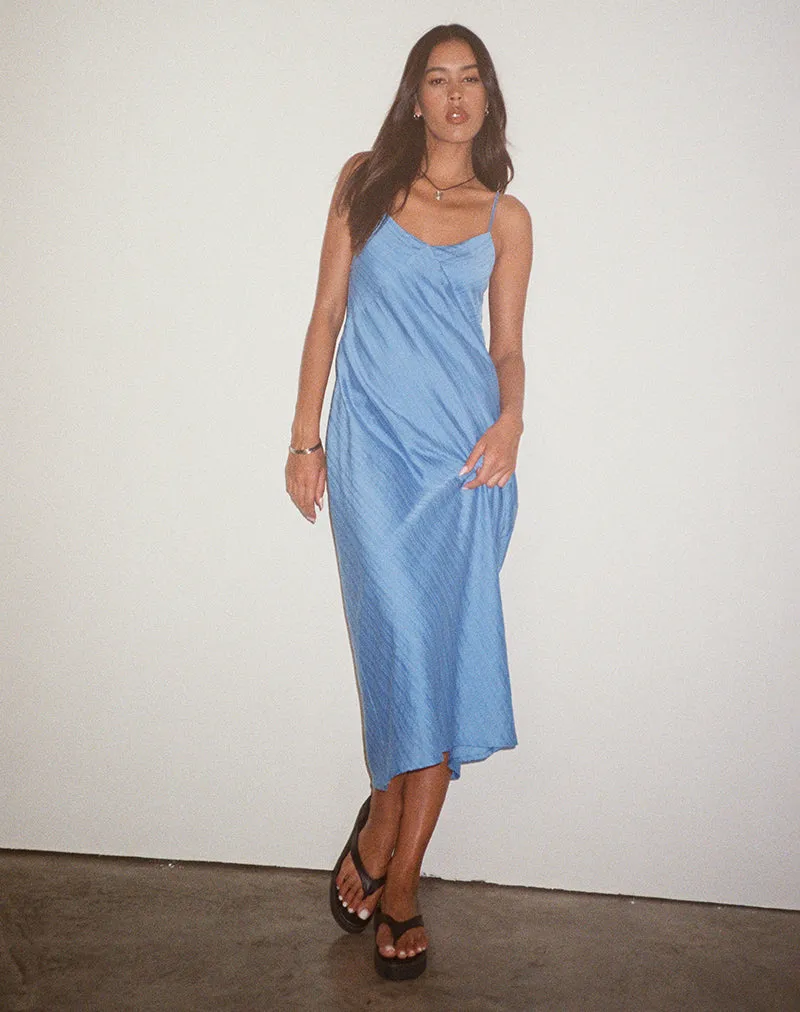 Elayna Midi Dress in Chiffon Stripe Blue sold by Motel Rocks product image thumbnail 3