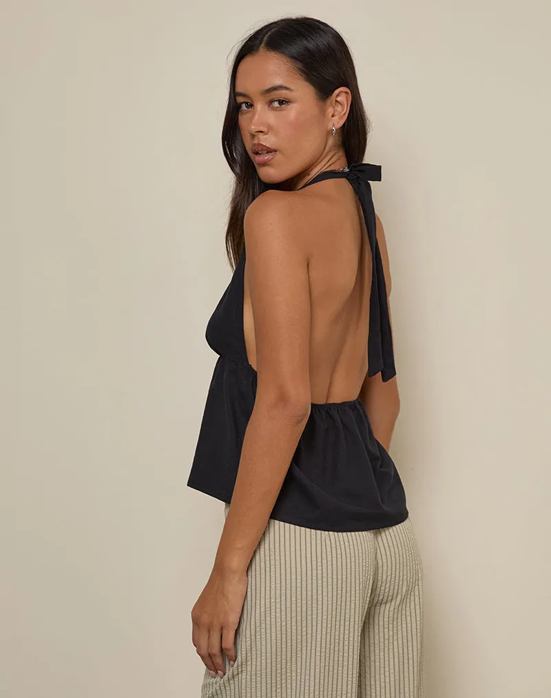 Eldana Halterneck Top in Black sold by Motel Rocks product image thumbnail 4