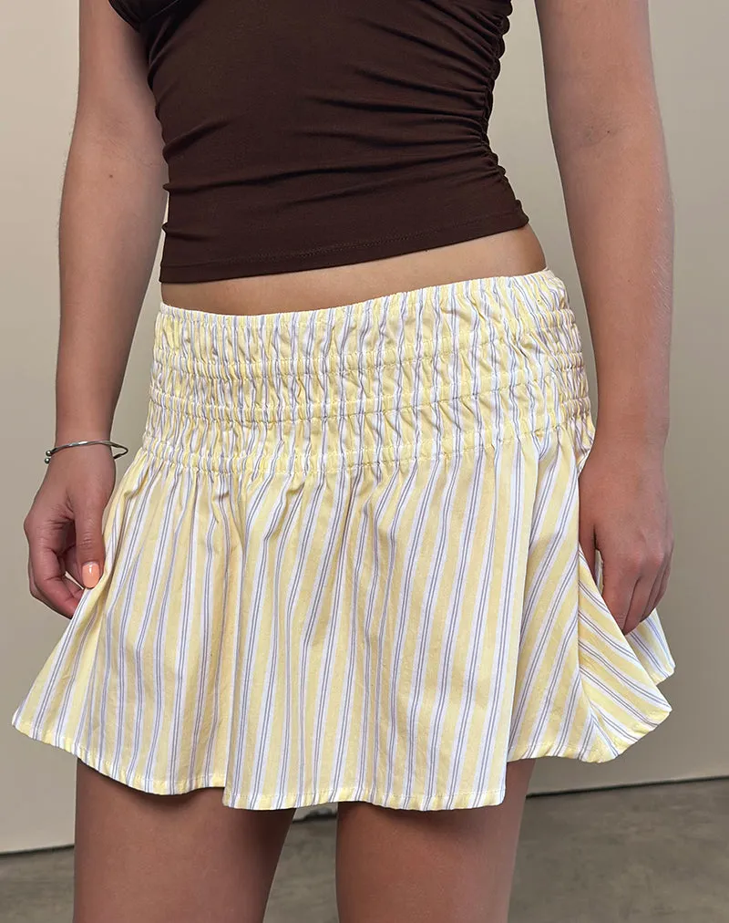 Nelesi Mini Skirt in Candy Stripe Yellow sold by Motel Rocks product image thumbnail 2