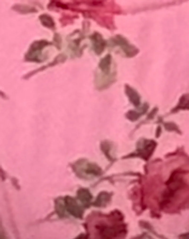 Lentra Bikini Bottom in Pink Floral Bloom with Picot Trim sold by Motel Rocks product image thumbnail 5