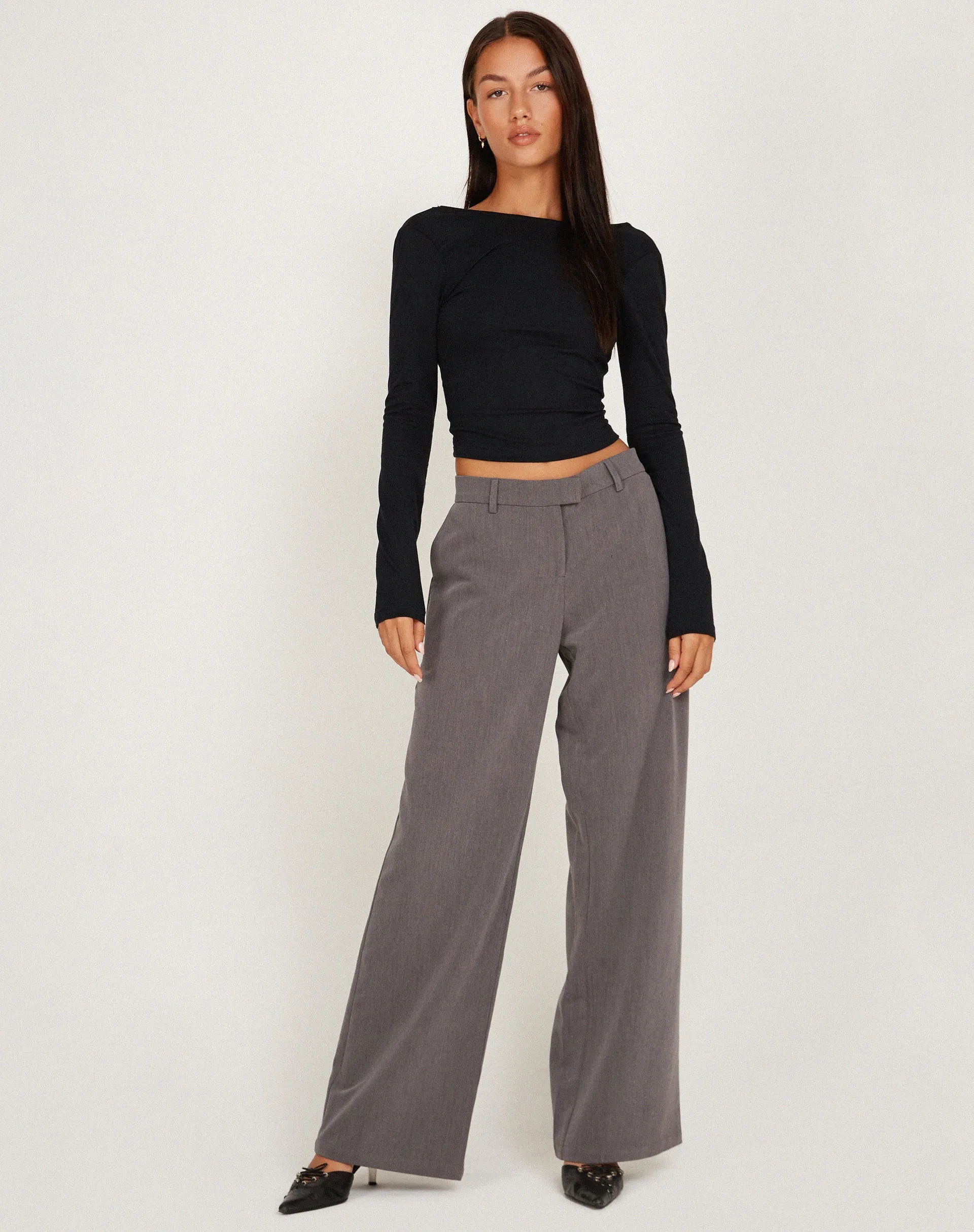 Xiabon Long Sleeve Crop Top in Black sold by Motel Rocks product image thumbnail 3