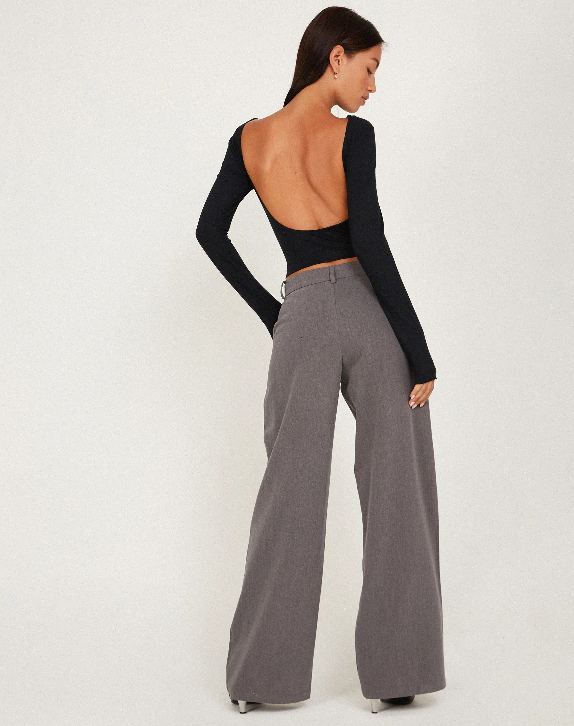 Xiabon Long Sleeve Crop Top in Black sold by Motel Rocks product image thumbnail 4