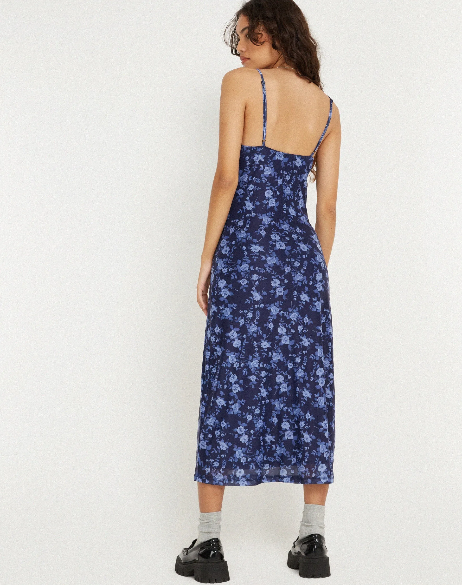 Kalana Printed Midi Dress in Pretty Floral Navy sold by Motel Rocks product image thumbnail 5