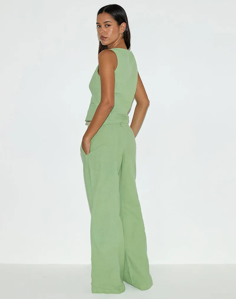 Ganita Vest in Linen Minty Green sold by Motel Rocks product image thumbnail 4