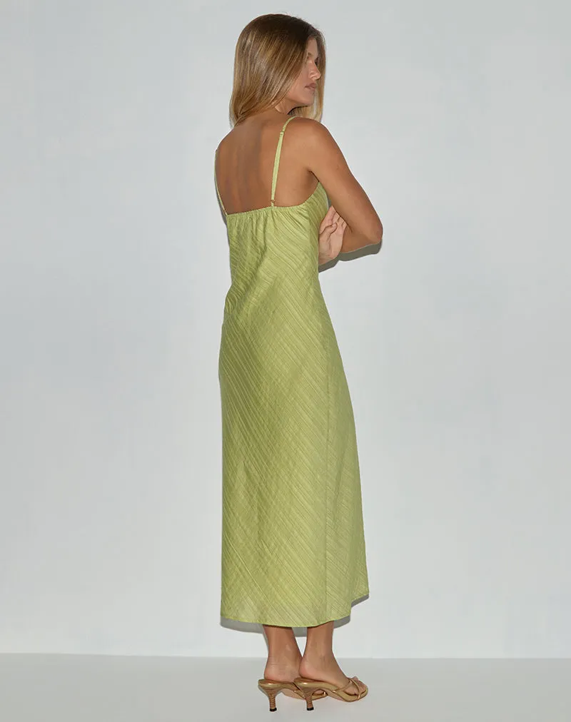 Elayna Midi Dress in Chiffon Stripe Green sold by Motel Rocks product image thumbnail 4