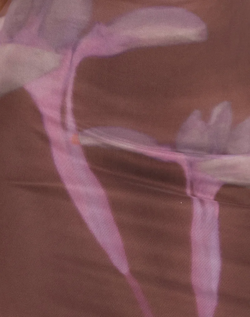 Fayola Maxi Dress in Blurred Floral Print Brown sold by Motel Rocks product image thumbnail 5