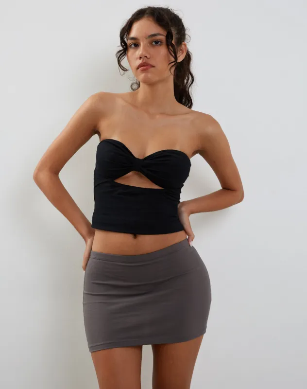 Lidya Mini Skirt in Charcoal Grey sold by Motel Rocks