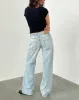 Low Rise Parallel Jeans In Extreme Light Wash Blue sold by Motel Rocks