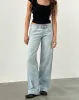 Low Rise Parallel Jeans In Extreme Light Wash Blue sold by Motel Rocks