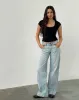 Low Rise Parallel Jeans In Extreme Light Wash Blue sold by Motel Rocks
