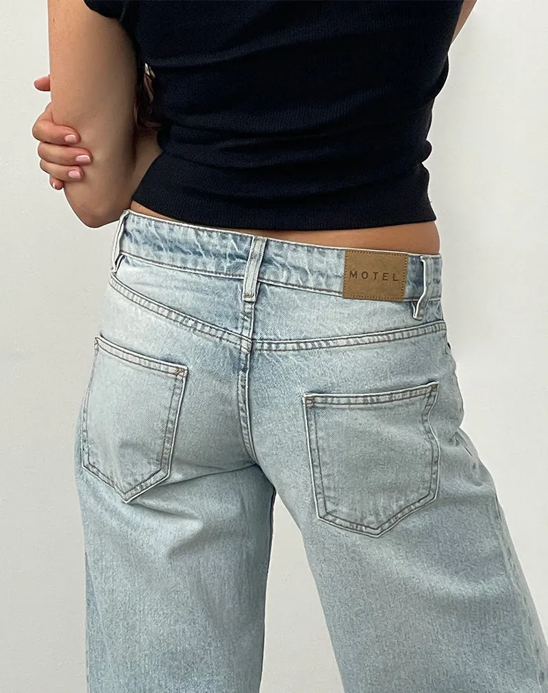 Low Rise Parallel Jeans In Extreme Light Wash Blue sold by Motel Rocks product image thumbnail 2