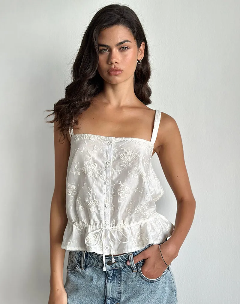 Zaraku Top in Fresia Broderie Ivory sold by Motel Rocks product image thumbnail 5