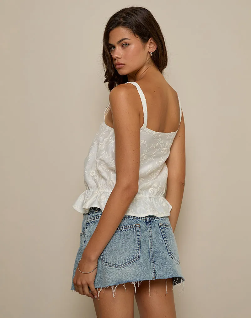 Zaraku Top in Fresia Broderie Ivory sold by Motel Rocks product image thumbnail 4