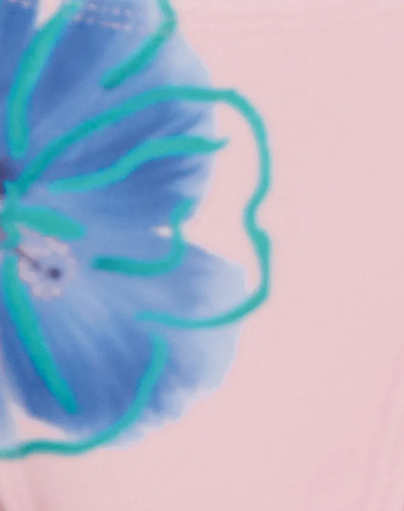 Lentra Bikini Bottom in Pink and Blue Watercolour Flower sold by Motel Rocks product image thumbnail 5