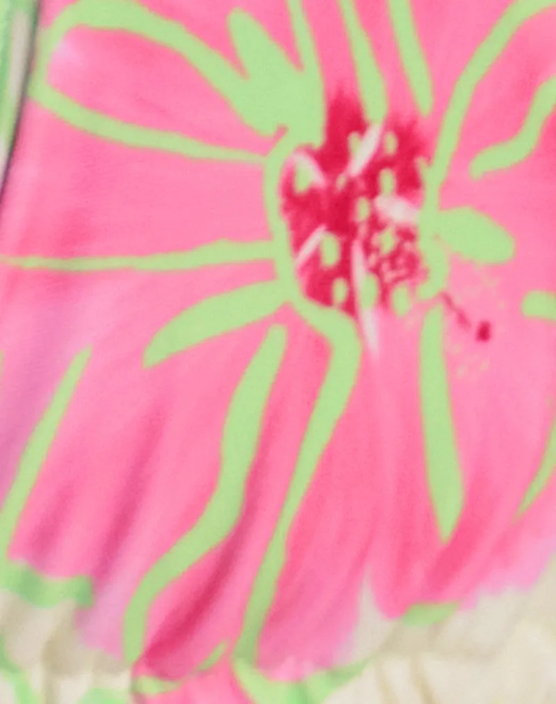 Pami Bikini Top in Ivory and Pink Watercolour Flower sold by Motel Rocks product image thumbnail 5