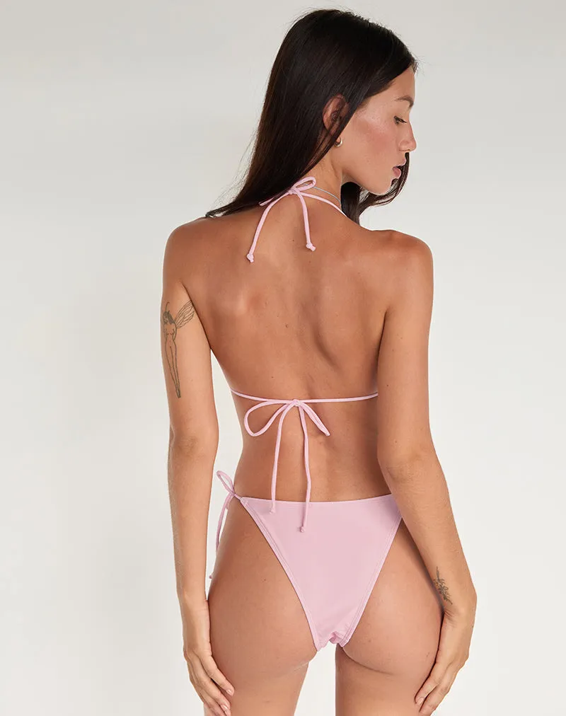 Pami Bikini Top in Pink and Blue Watercolour Flower sold by Motel Rocks product image thumbnail 4