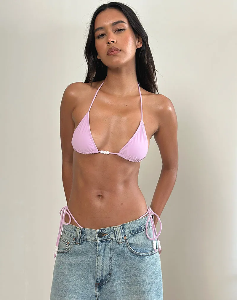 Pami Bikini Top in Lilac with Beads sold by Motel Rocks product image thumbnail 2