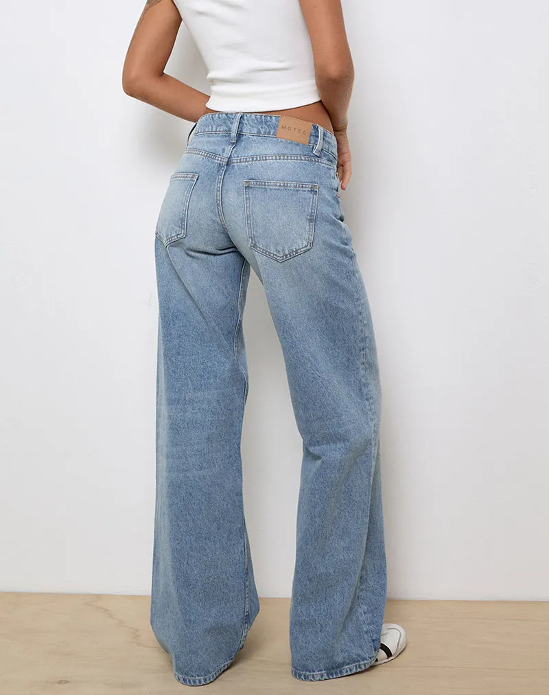 Low Rise Parallel Jeans In Bright Blue Used sold by Motel Rocks product image thumbnail 5
