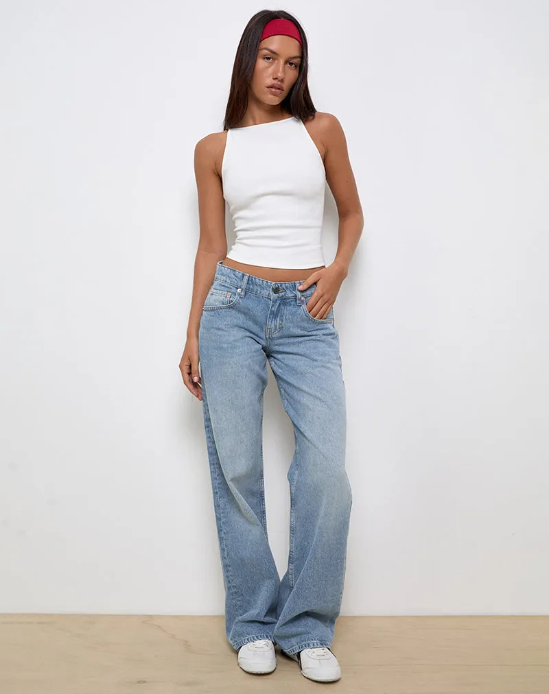 Low Rise Parallel Jeans In Bright Blue Used sold by Motel Rocks