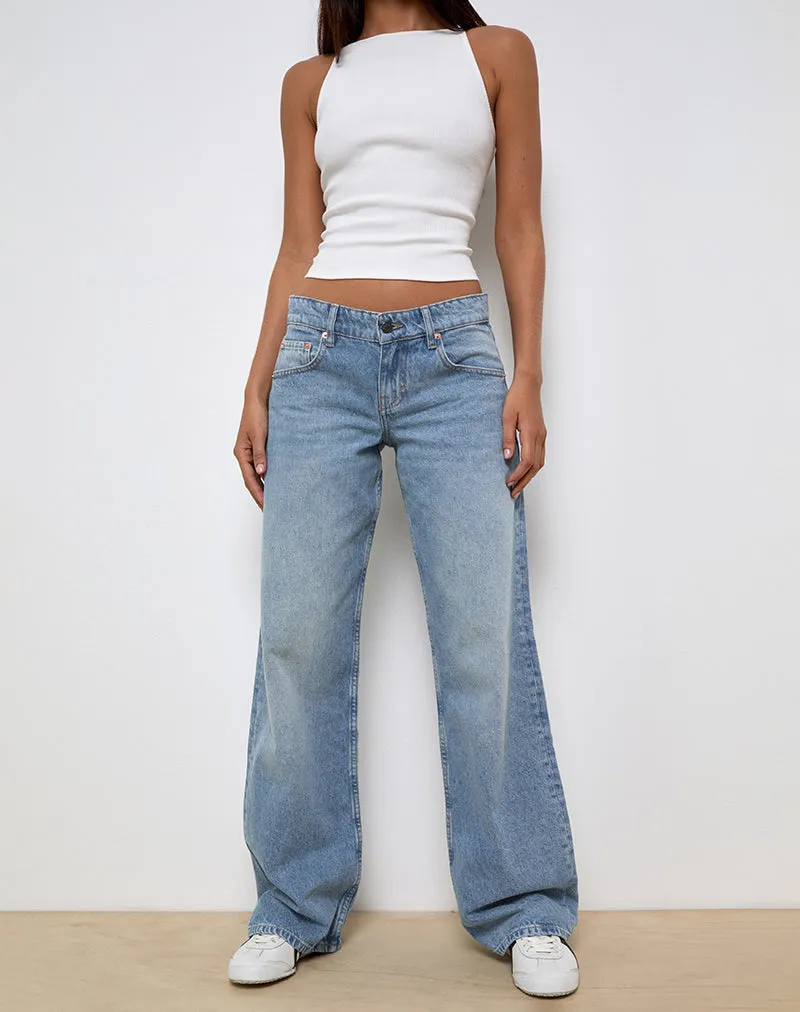 Low Rise Parallel Jeans In Bright Blue Used sold by Motel Rocks product image thumbnail 3