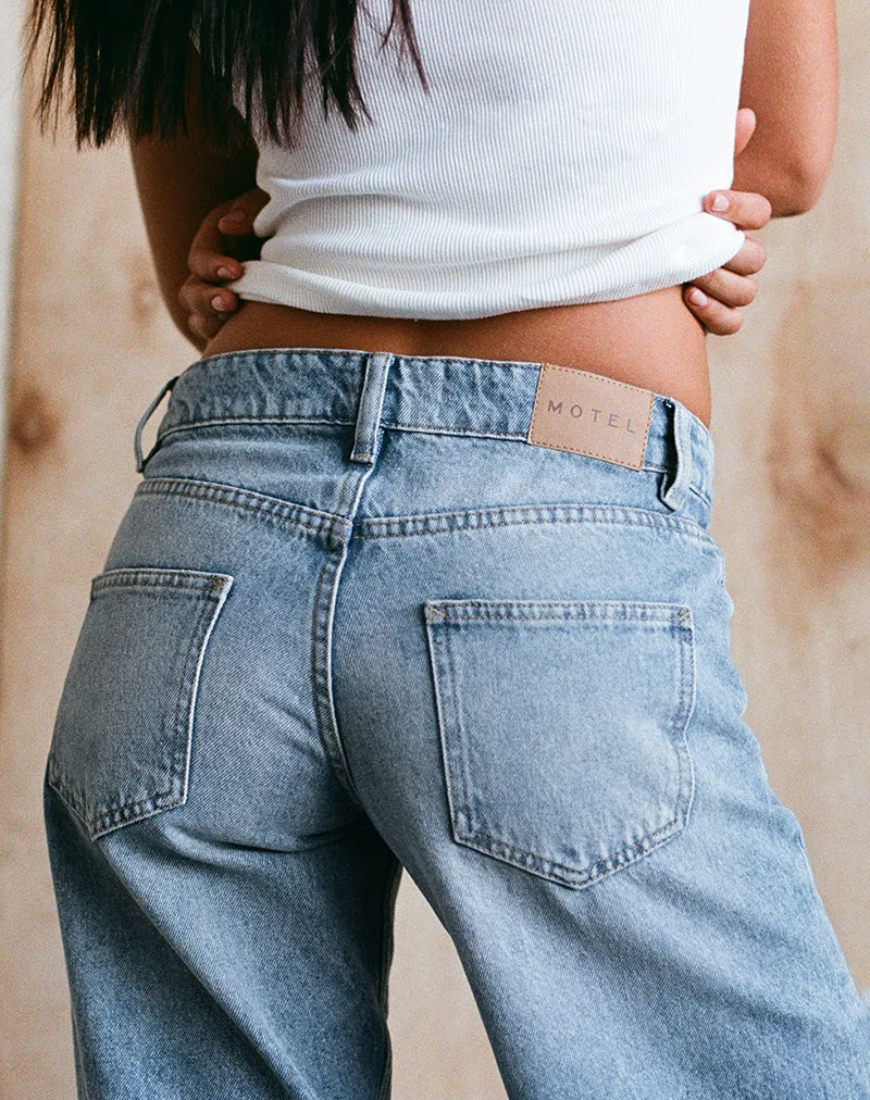 Low Rise Parallel Jeans In Bright Blue Used sold by Motel Rocks product image thumbnail 2