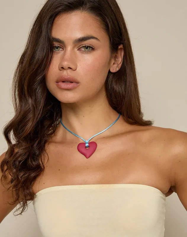 ★ENGBROX★ briana ribbon heart necklace EBNL24023 Designer fashion, Seoul-fully created | W Concept